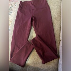 Lululemon Burgundy High-Rise Leggings w/ Drawstring (S/M)